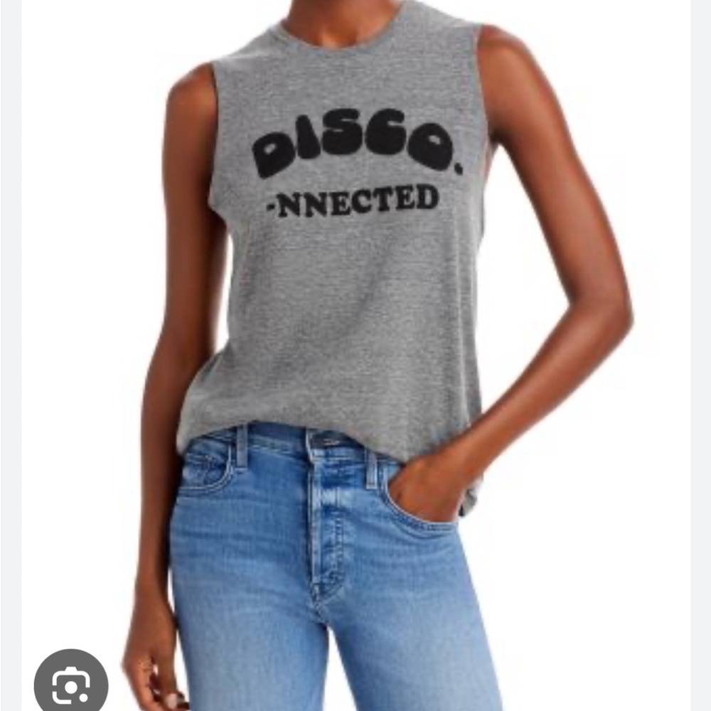 MOTHER Gray Sleeveless Graphic Tee